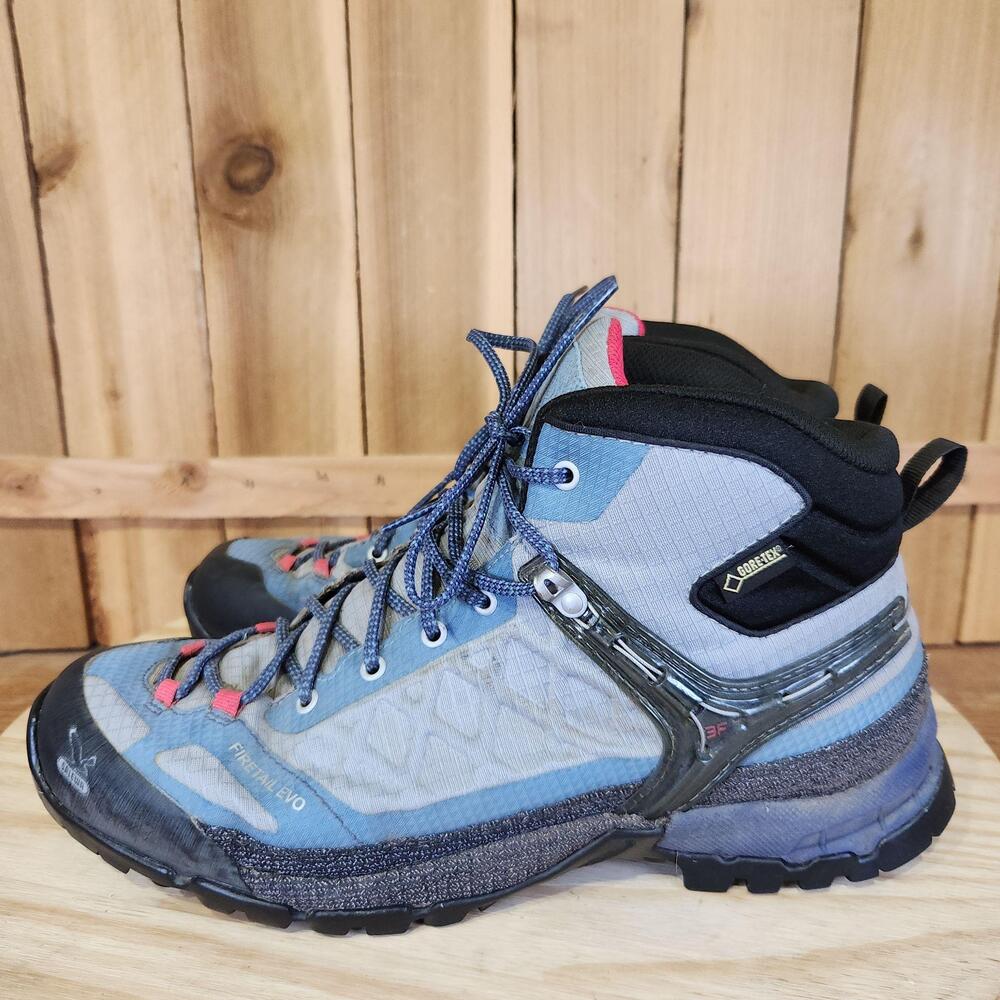 Salewa Firetail EVO Mid GTX Boots Womens 9.5 Blue Waterproof Hiking Ankle